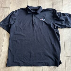 Antigua Black New England Patriots Polo